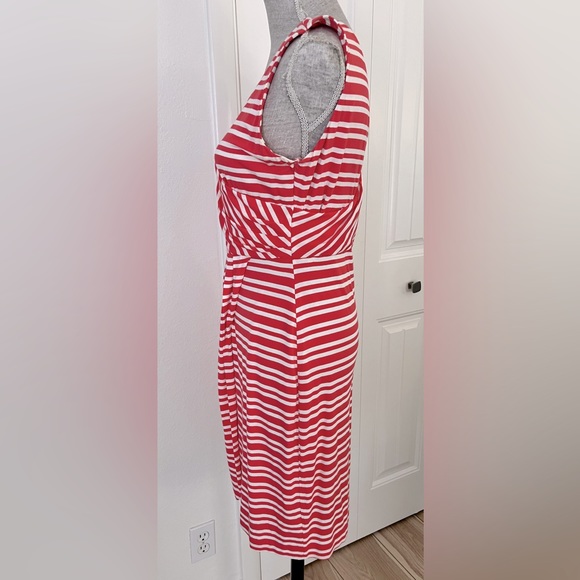 Vince Camuto Striped Melon pink dress Slip on  Faux Wrap   SZ:Med - Picture 4 of 8
